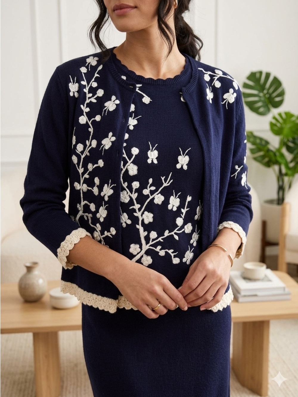 Zang Toi Cardigan Sweater Set